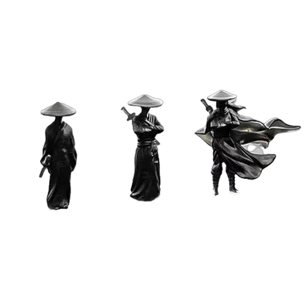 Compact Statue Resin Arts Collectible Ancient Chinese Swordsman Miniature Car Dashboard Tabletop Decorative Figurine Uni