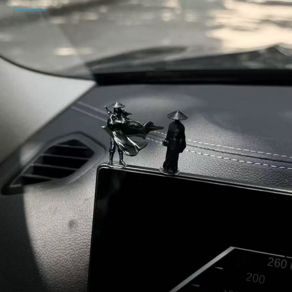 Resin Arts Collectible Chinese Souvenir Ancient Swordsman Miniature Statue Car Dashboard Tabletop Decorative Figurine Un
