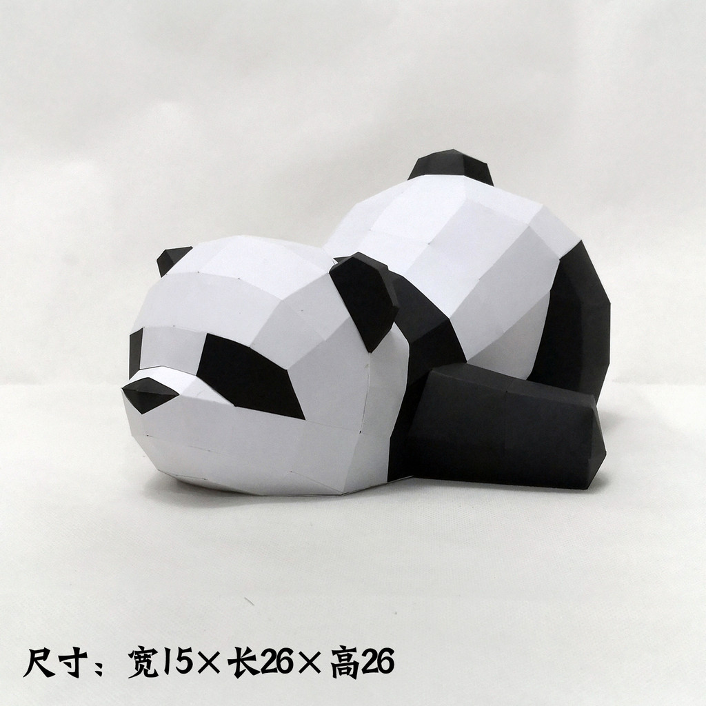 26cm de altura Panda coquete artesanal DIY elementos chineses armário porta piso decoração modelo papel