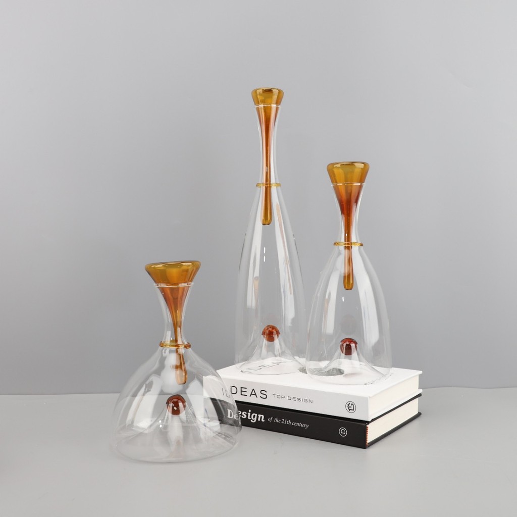 YF6T Modern light luxury transparent glass wine decanter ornaments for living room, dining room, wine cabinet, model roo