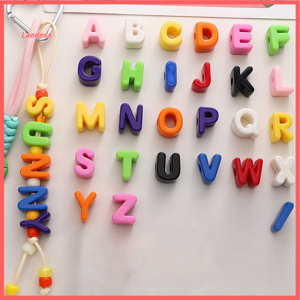 Jewelry Making Alphabet Beads Custom Word Charms 10pcs Colorful Acrylic Bubble Letter Spacer for Diy Keychain Bag for Pe