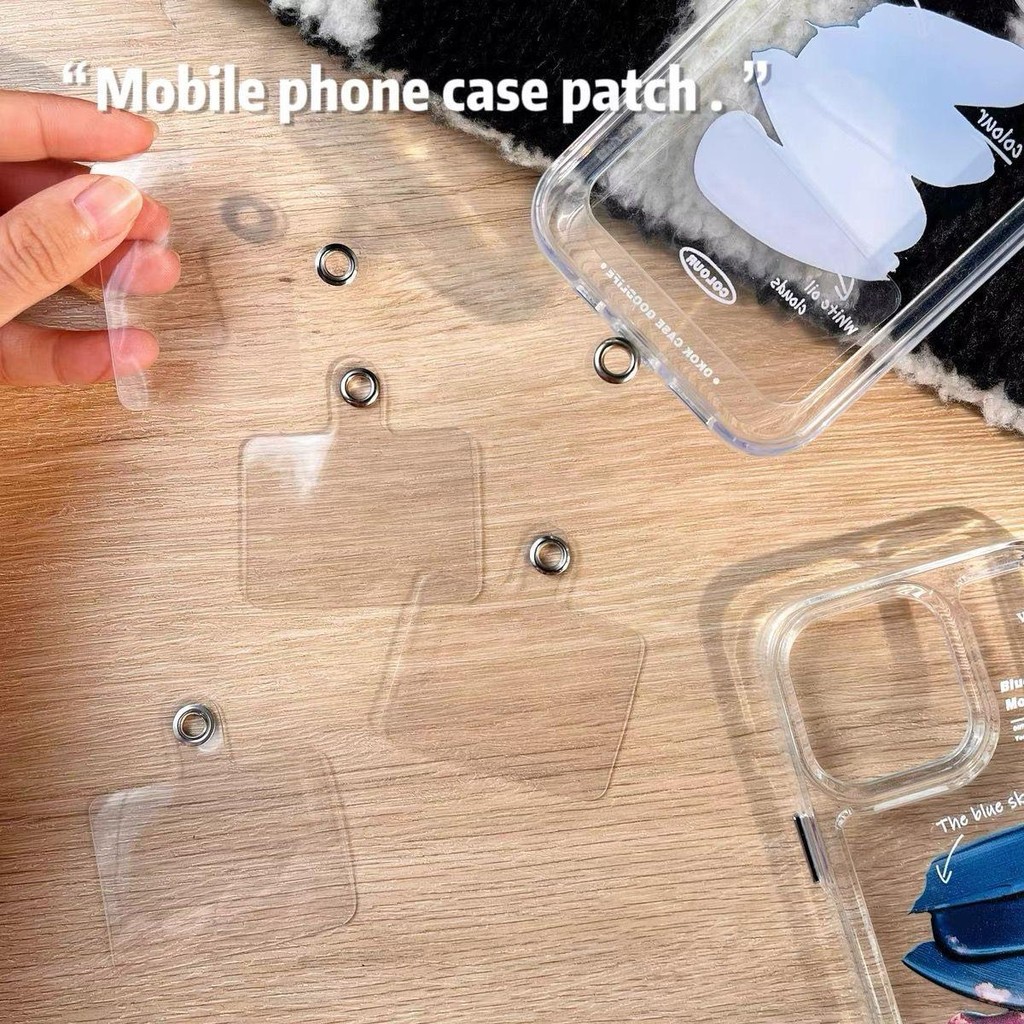 Kit Suporte Para Cordao Telefone Celular Almofada De TPU Transparente