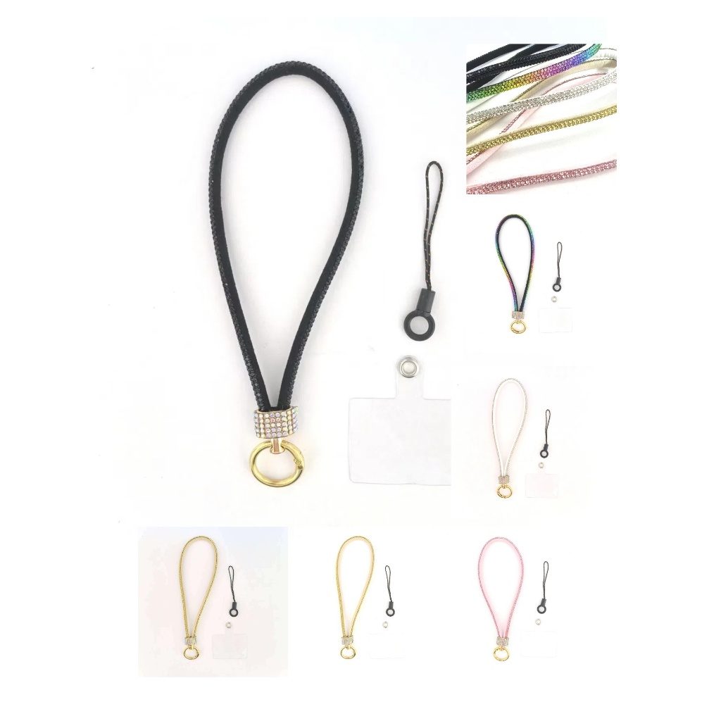 Cordão de Mão com glitter para Suporte de Celular curto no Pulso
