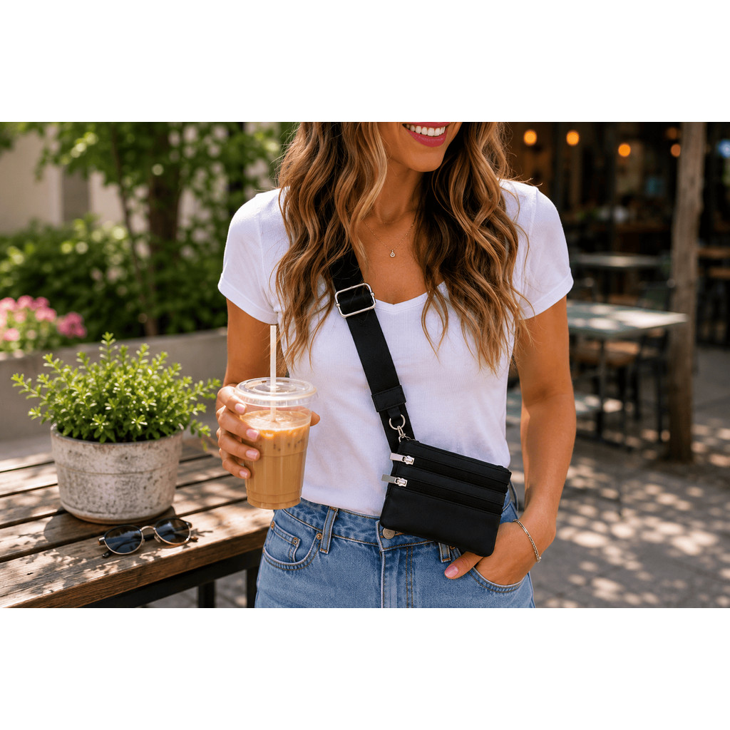 Alça de Nylon Com Bolsinha e Suporte Para Celular, Confortável e Resistente 84cm/33.07in