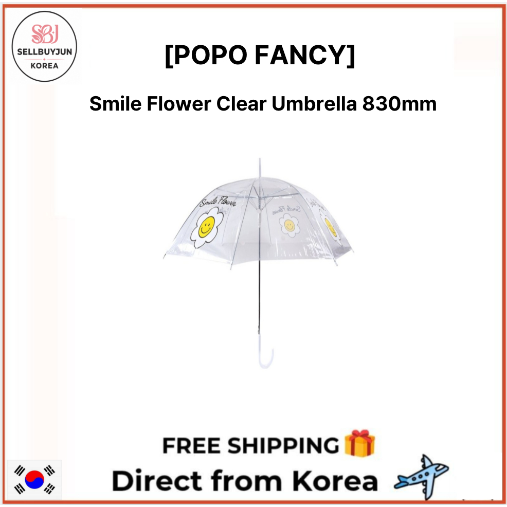 [POPO FANCY] Guarda-Chuva Flor Sorriso Transparente 830mm