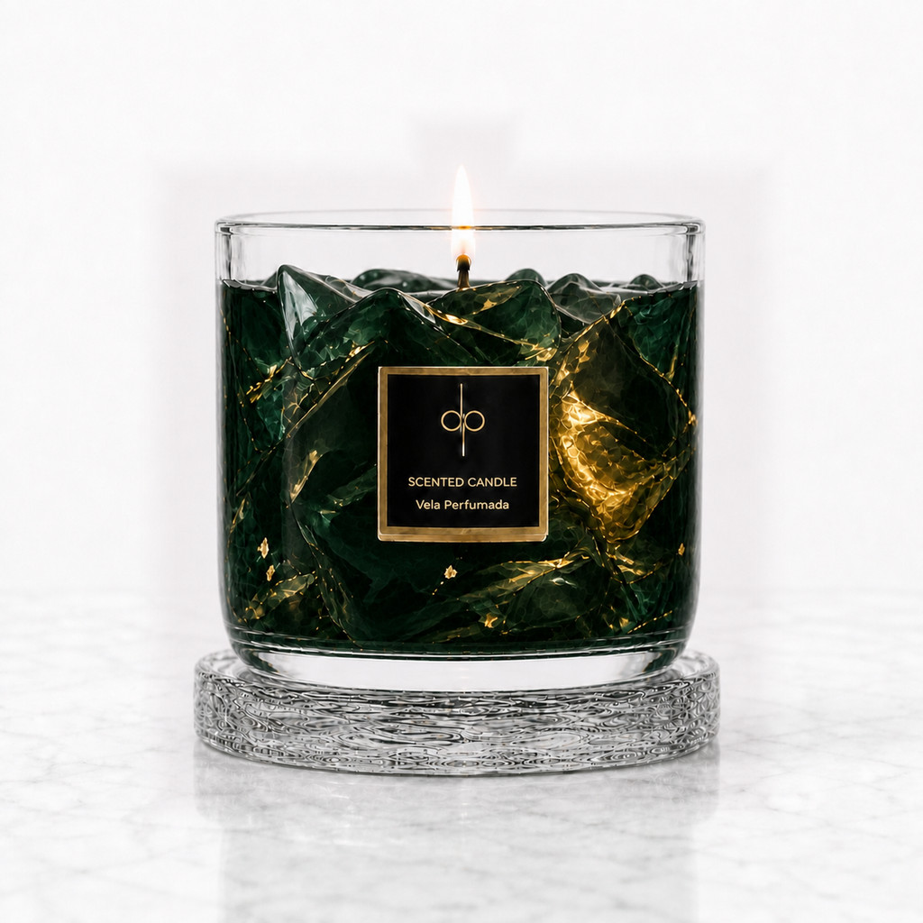 Vela Perfumada Emerald Marble Figo e Pistache 300g | Di Piettro