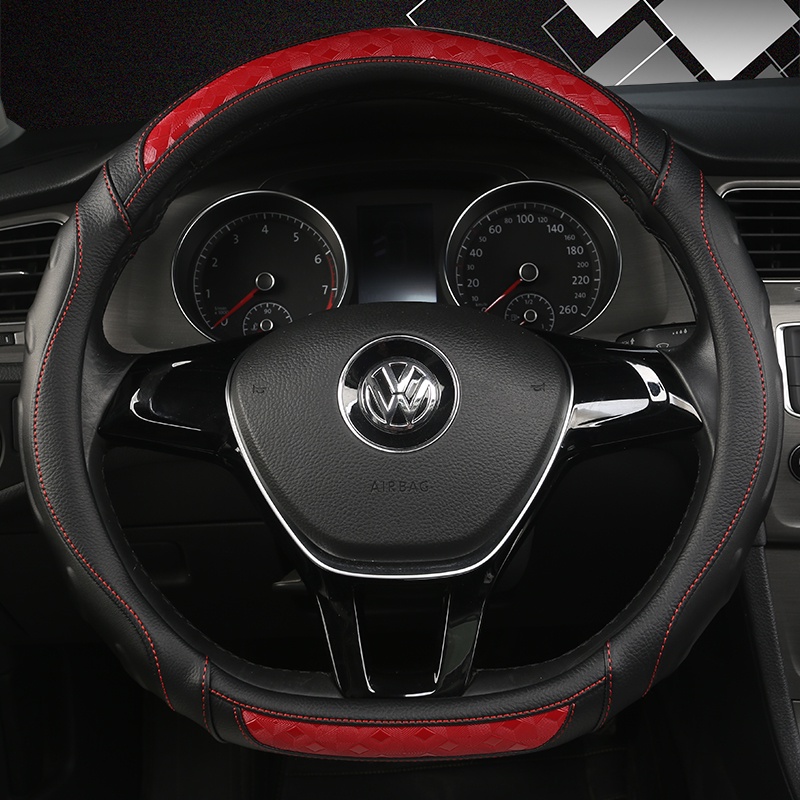 Capa De Volante Do Carro Em Forma De D Para VW Sharan Passat Caddy Touran Tiguan 2015-2023 Teramont Atlas T-Roc cross 20