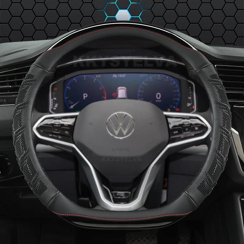 D Forma Capa De Volante Do Carro Para VW Sharan Passat Caddy Touran Tiguan 2015-2021 Teramont Atlas T-Roc cross 2017