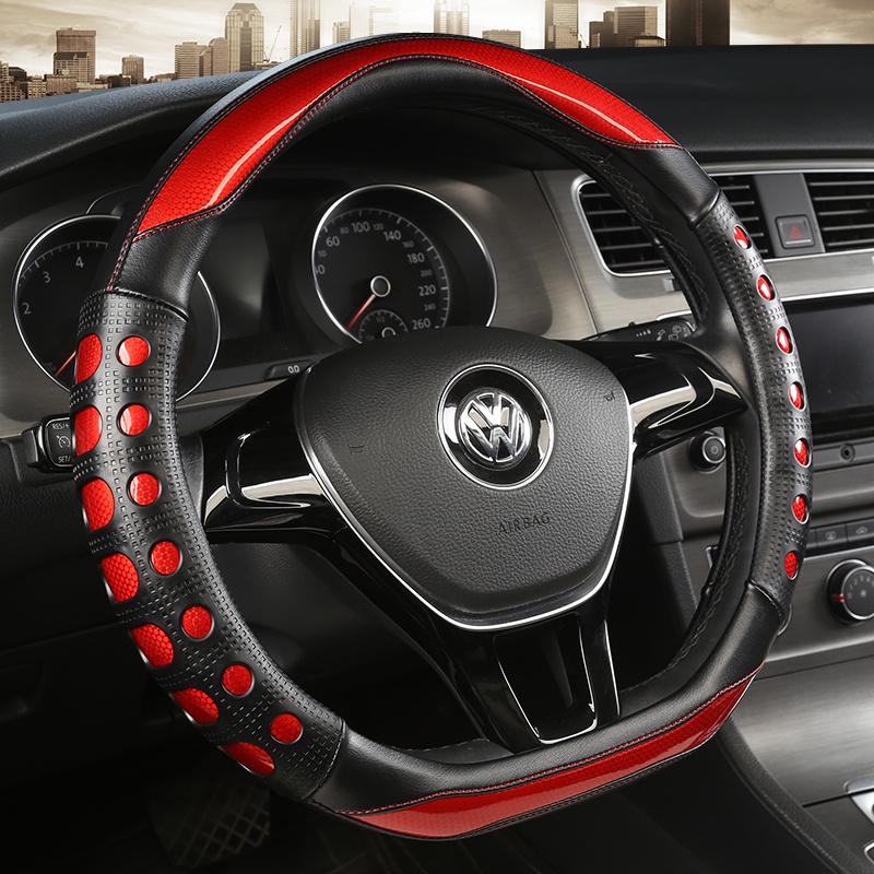 D Forma Capa De Volante Do Carro Para VW Sharan Passat Caddy Touran Tiguan 2015-2021 Teramont Atlas T-Roc cross 2017