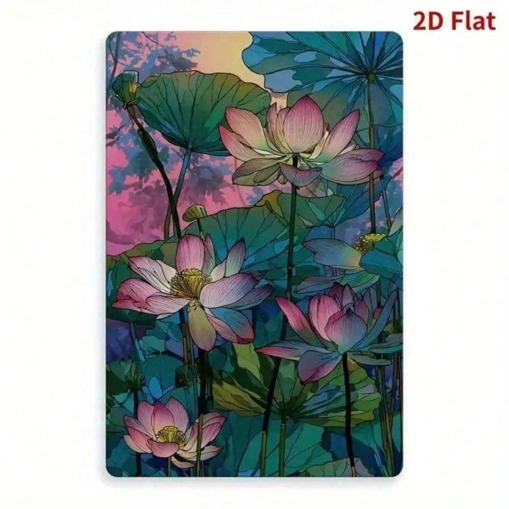 CIFbuy Vintage Lótus Celeiro Metal Estanho Sinal 8x12 Rústico Fazenda Arte Da Parede Cenário Natural Paisagem Pintura Ca