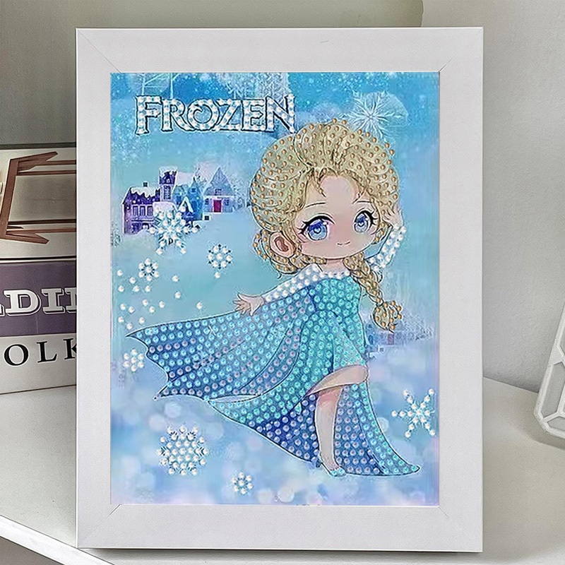 Kit de Pintura com Diamante Infantil - Desenho Animado, Cristal Redondo, Decoração de Casa, 20x25cm