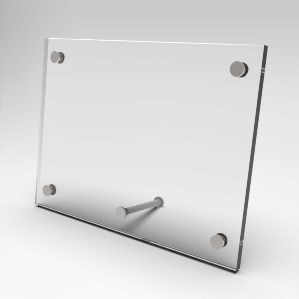 Porta Retrato Para Foto 10x15 Horizontal Em Acrílico Cristal Com Suporte Em Metal
