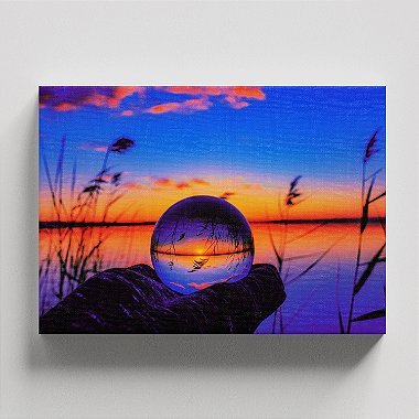 Quadro Canvas Por do Sol Cristal Borda Infinita 60x90cm