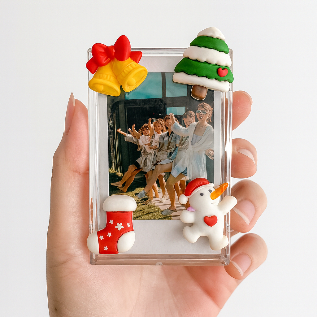 Estojo Acrílico Porta Fotos Instax Mini Fujifilm Polaroid 10 Fotos com Alça Cristal Transparente Presente