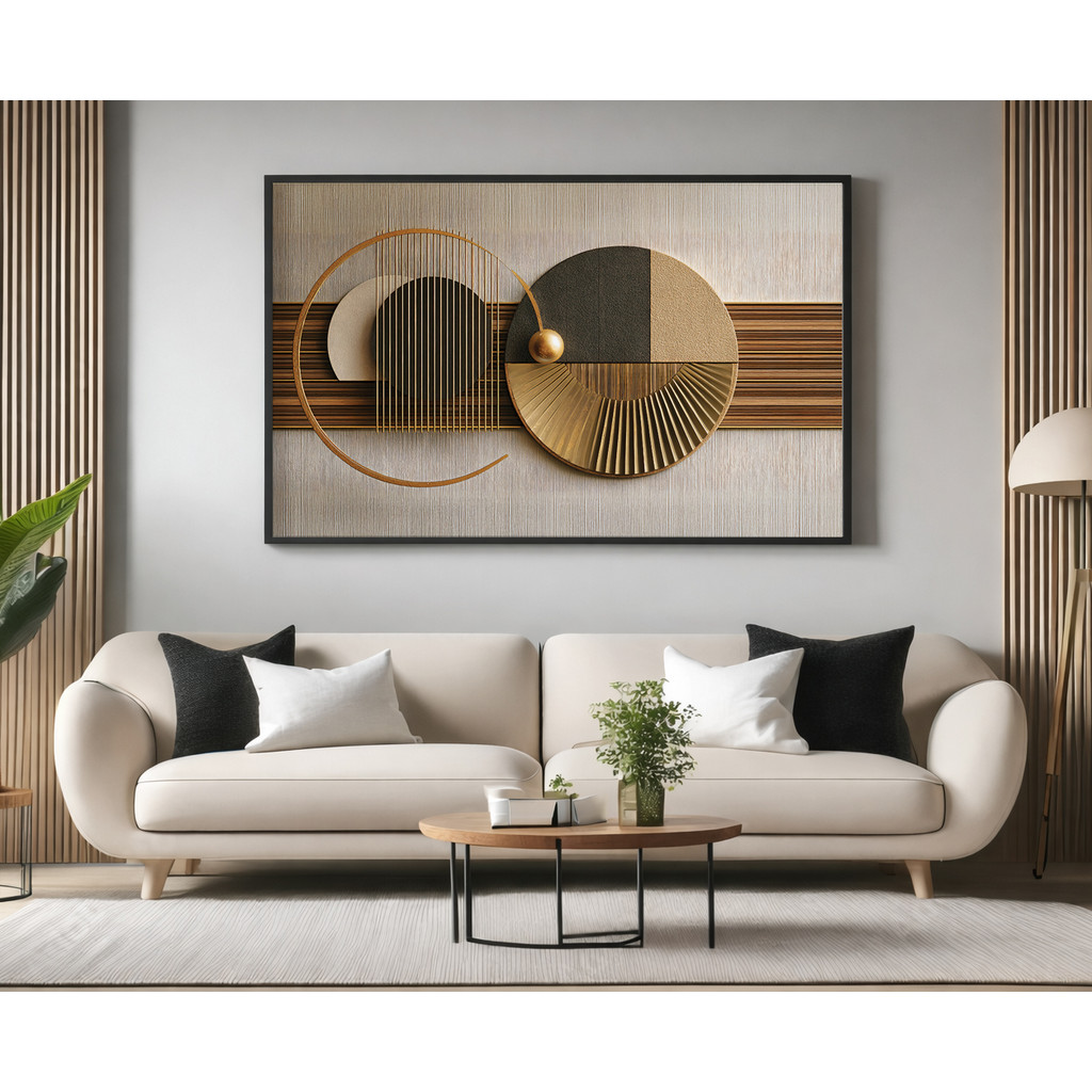 Quadro Decorativo com Moldura Acrilico Cristal Vidro Arte 3D para Sala Quarto e Escritório Horizontal