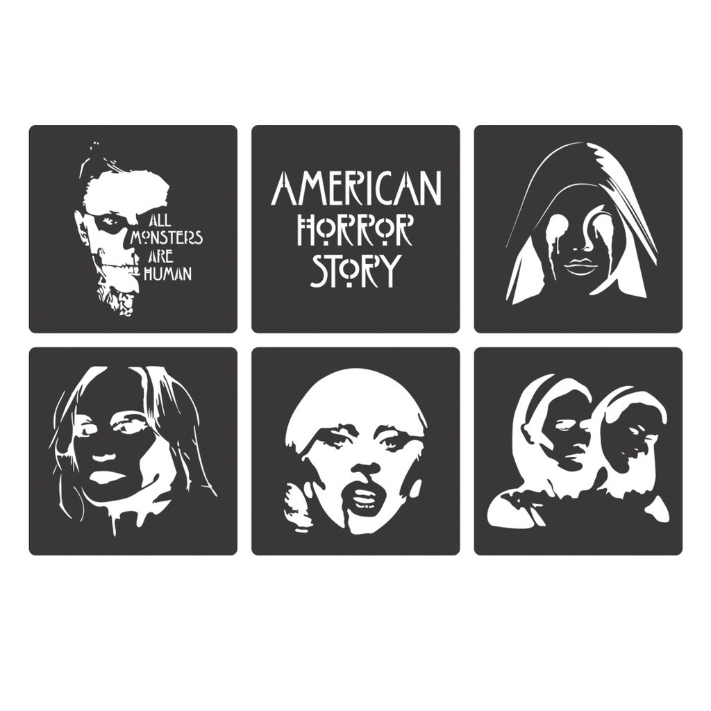 Quadros Decorativo American Horror Story MDF Vazado 3mm Preto Fosco