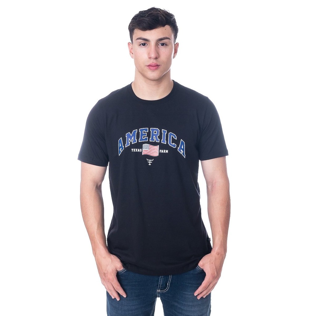 Camiseta Masculina Texas Farm - American Tour - Cm480 - Preto
