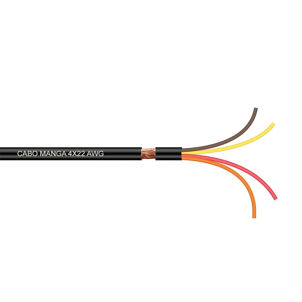 Cabo Manga 4x22 Awg - Com Blindagem Preto - 30 Metros