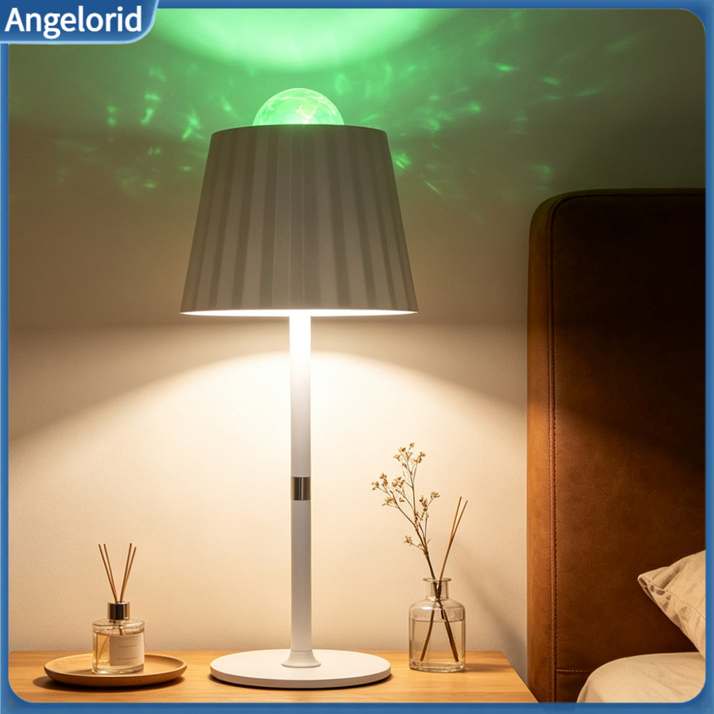 Portable Wireless Table Lamp Dimmable Led Desk for Bedroom Projection with 3 Color Modes Cordless Light for for Southeas