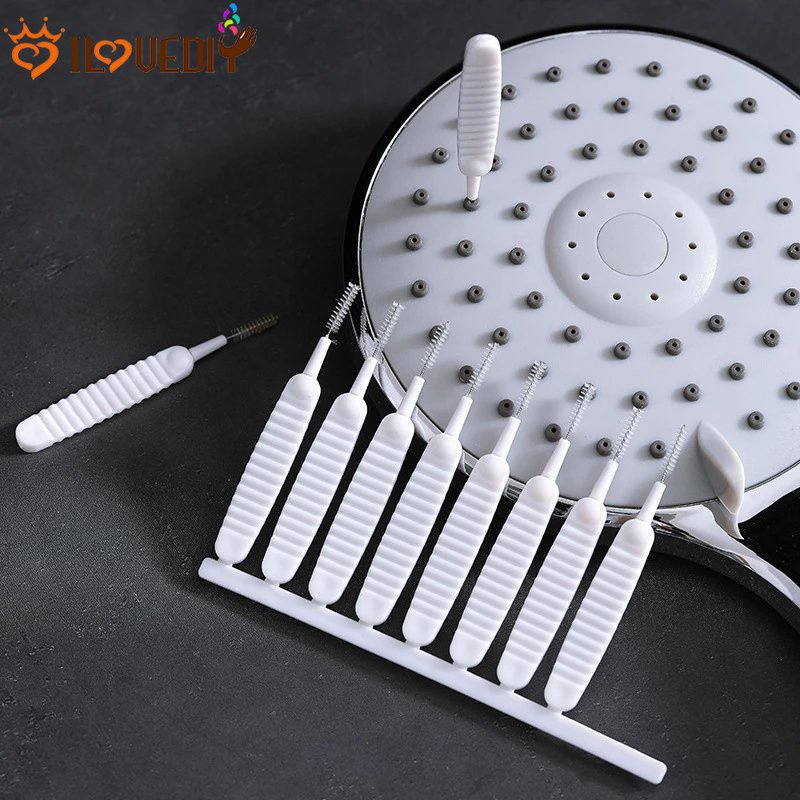 10 pcs/set Escova De Limpeza Do Chuveiro De Banheiro/Acessórios Ferramenta De Furos Pequenos/Mini Lavagem Anti Entupimento/Limpador De Telefone Celular /