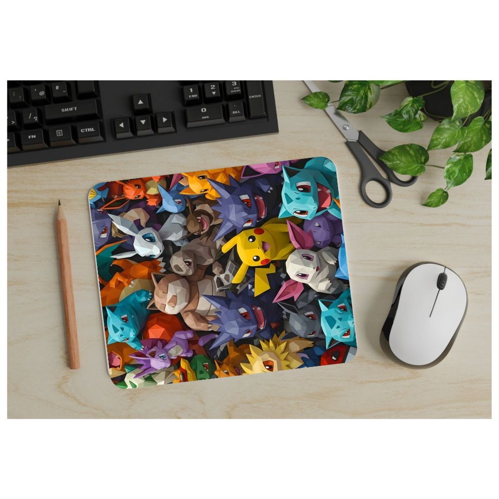 Mouse Pad Pokemon Pop Culture 23x19cm Base Emborrachada Antiderrapante Presente Nerd