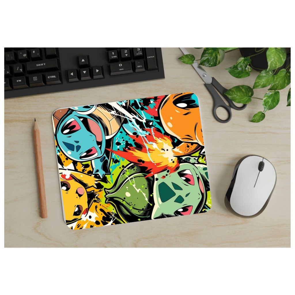 Mouse Pad Pokemon Pop Culture 23x19cm Base Emborrachada Antiderrapante Presente Nerd