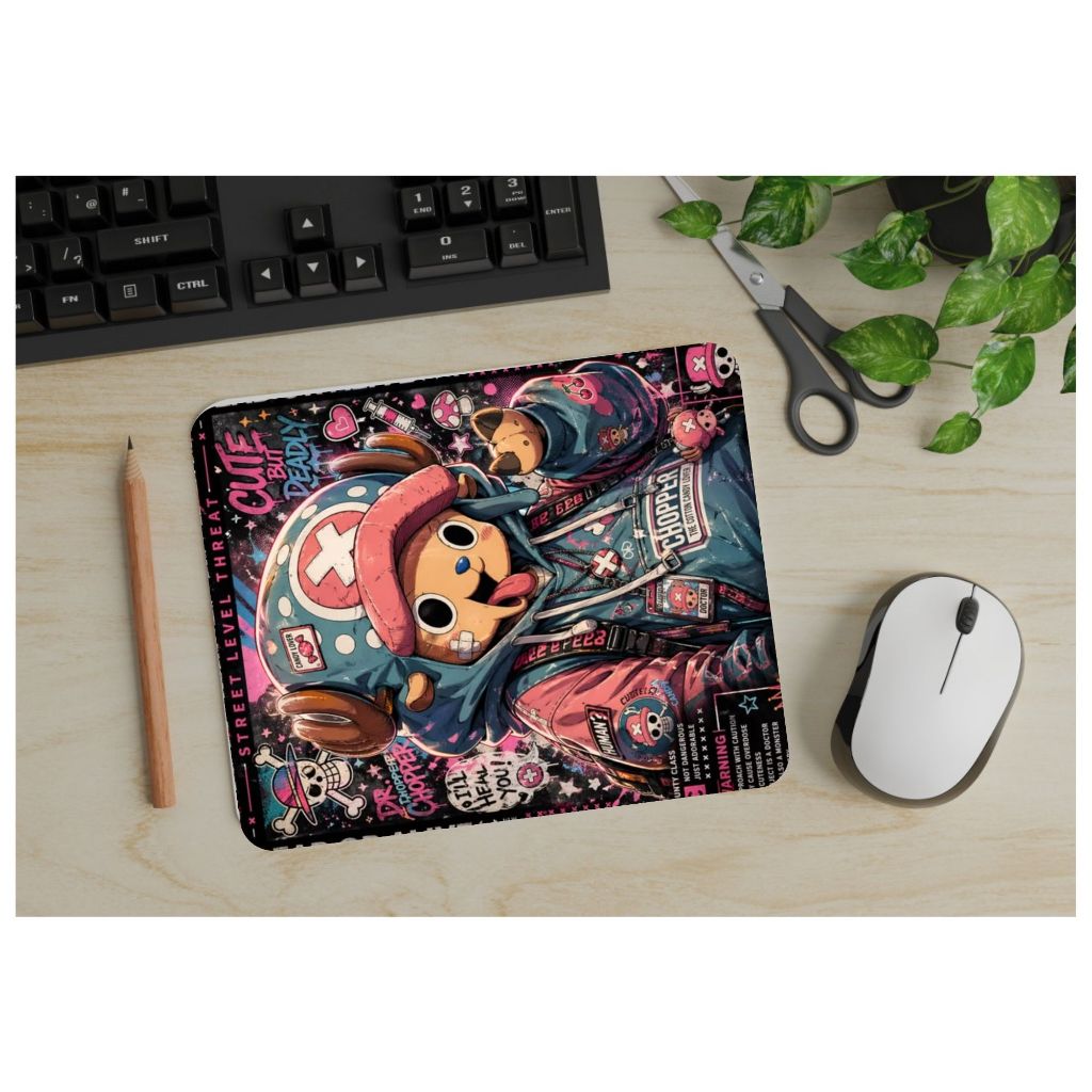 Mouse Pad Chopper One piece Pop Culture 23x19cm Base Emborrachada Antiderrapante Presente Nerd