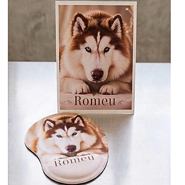 Kit personalizado Pet - Quadro Decorativo + Mouse Pad Ergonômico