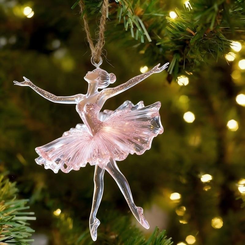5-1Pcs 2D Flat Acrílico Ballet Girl Pingente-Enfeites De Bailarina De Cristal Brilhante-Decoração De Chaveiro De Anjo De