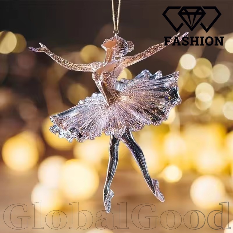 [24H] 5-1Pcs 2D Flat Acrílico Ballet Girl Pingente-Enfeites De Bailarina De Cristal Brilhante-Decoração De Chaveiro De A