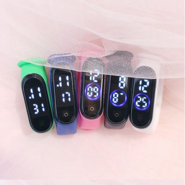 Kit 3 Relógio digital Led Masculino Feminino Esportivo a Prova água tipo mi Band m4 silicone Smart