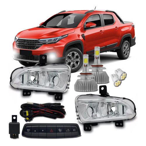 Kit Farol Milha Nova Strada 2020 A 2024 Botão Original + Super LED Neblina Fiat Endurance Freedom