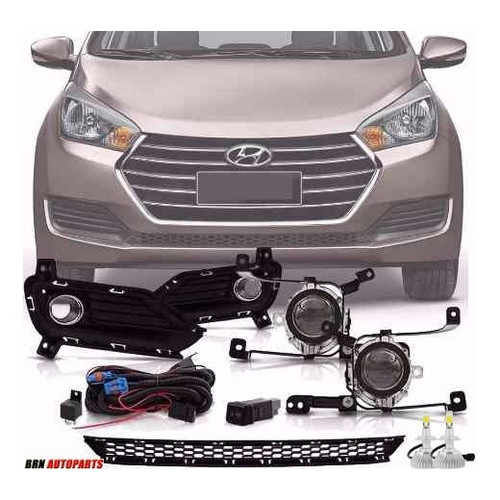 Kit Farol De Milha Hyundai Hb20 Hb20s 2016 Grade E Botao +Super Led
