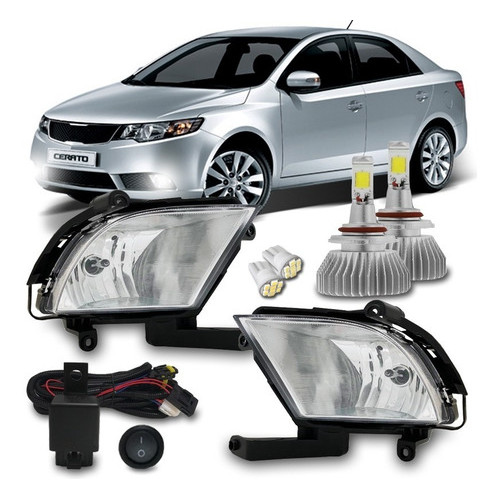 Kit Farol Milha Kia Cerato 2009 2010 2011 2012 + Super Led 6k