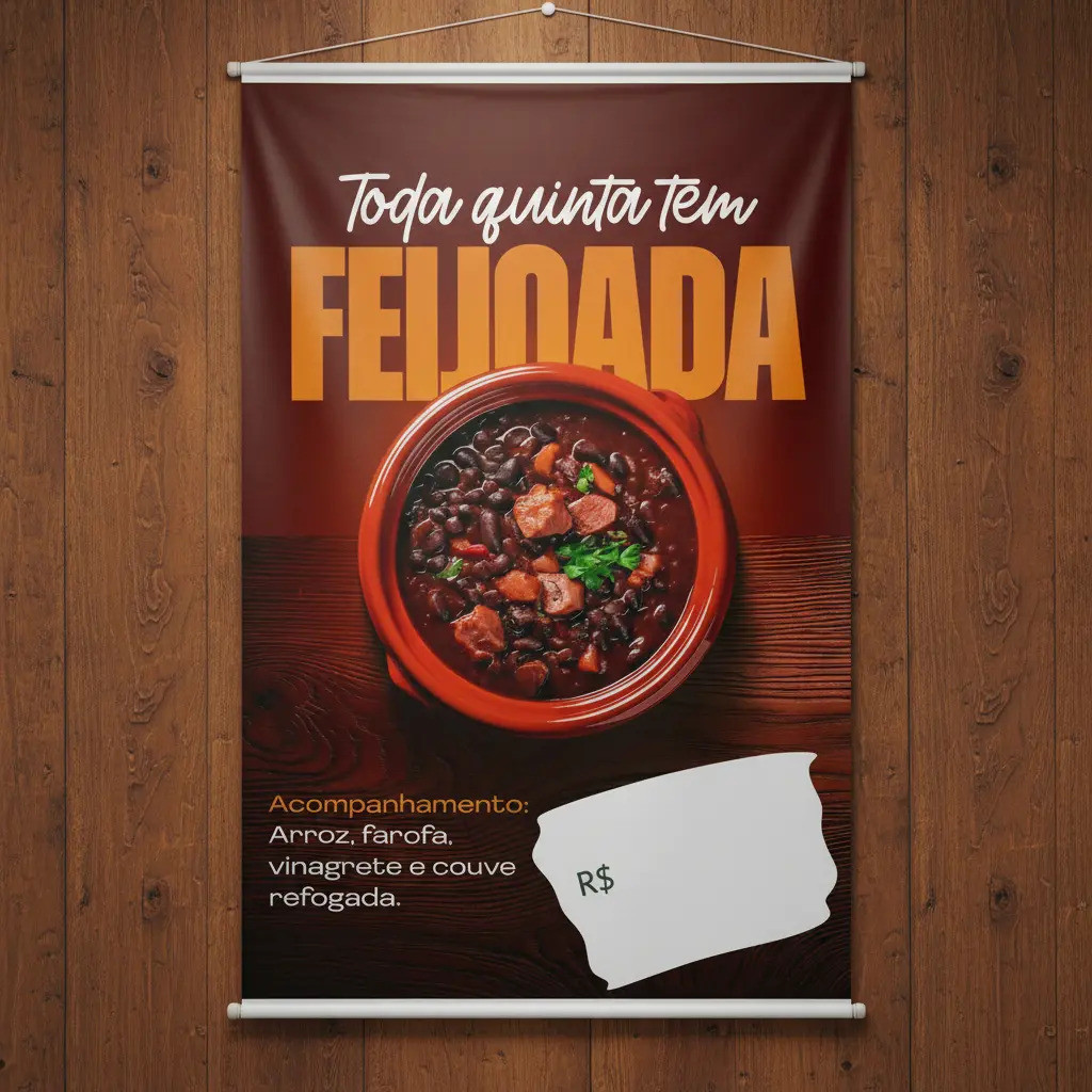 Banner Feijoada Modelo 02 60x90 Grande -em Alta Resolução
