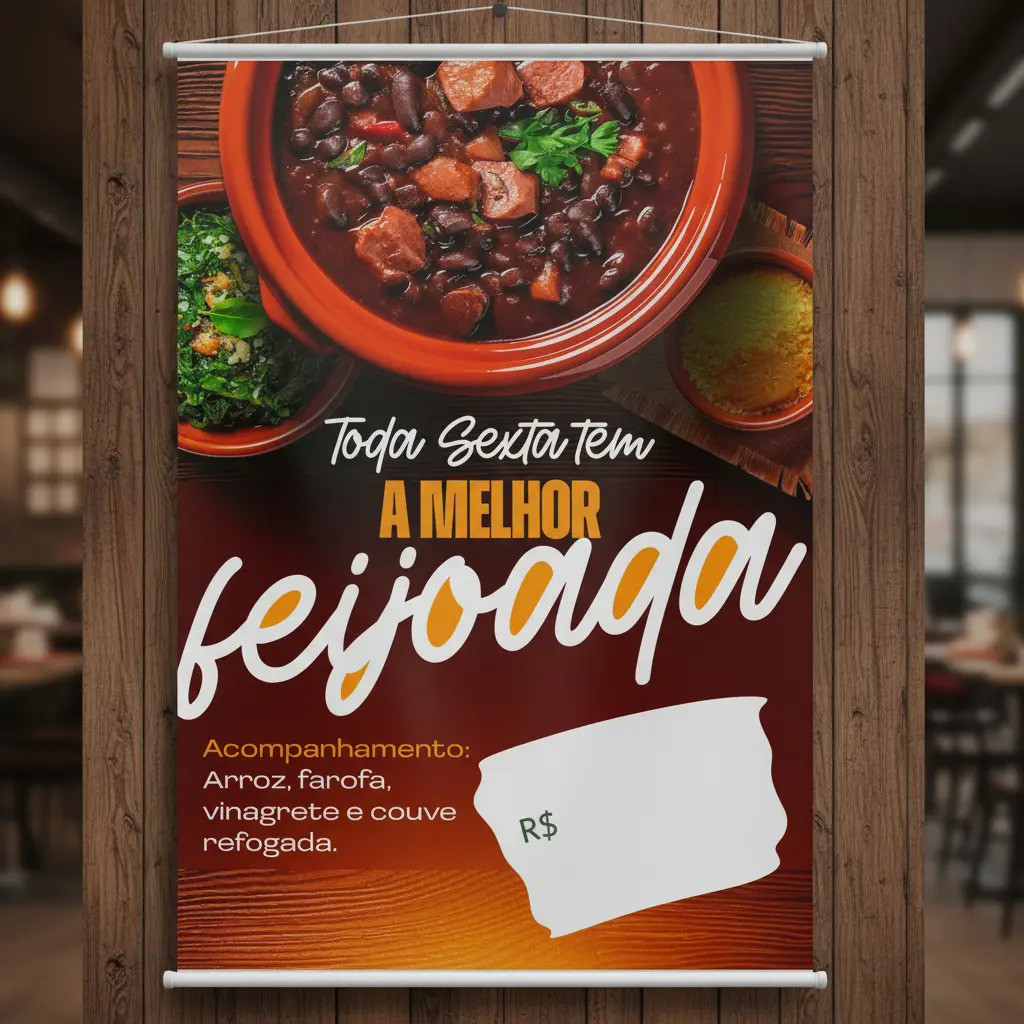 Banner Feijoada Modelo 01 60x90 Grande -em Alta Resolução