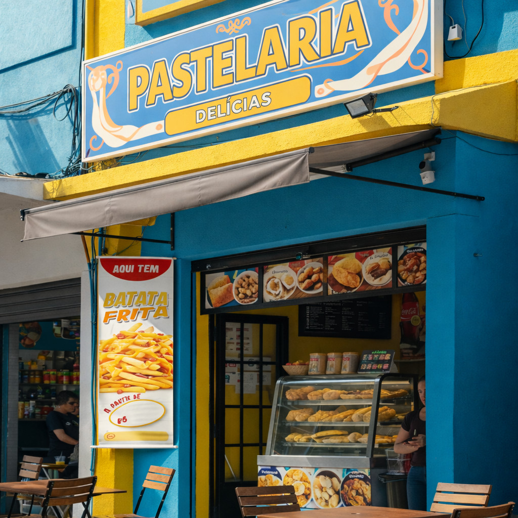 Banner Comercial Pronto Batata Frita - 30 Cm X 100 Cm