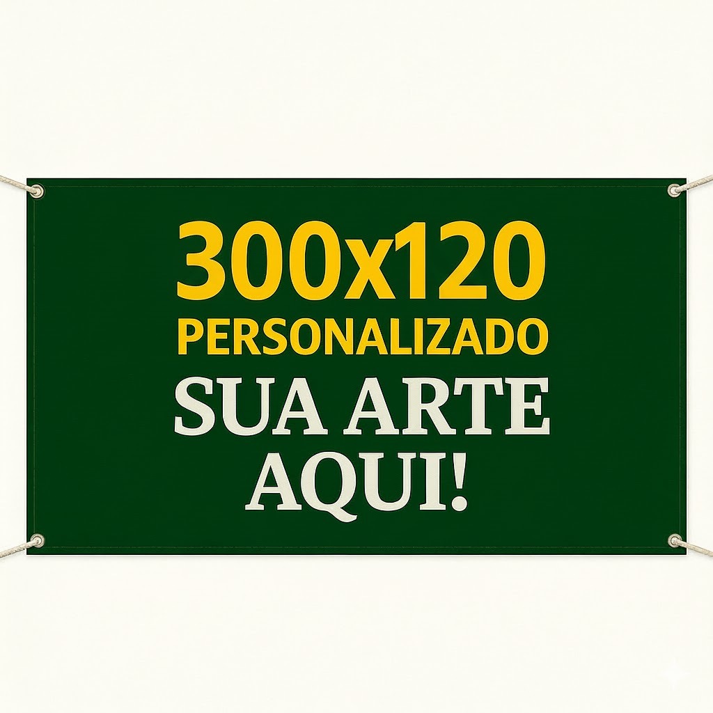 Banner Completo Personalizado Sua Arte 300x120 Cm sua arte aqui lona banner personalizado comercio salão