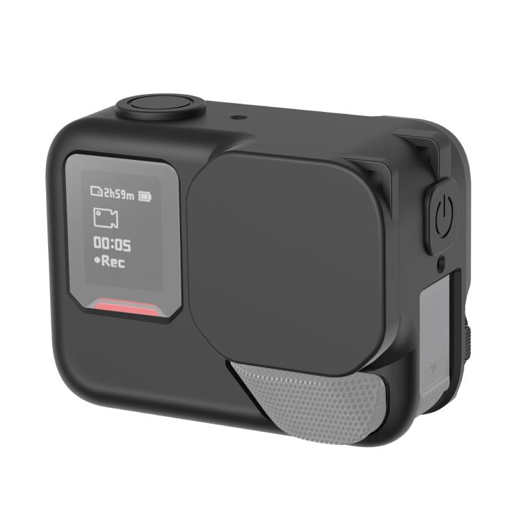 Para Insta360 Ace Pro 2 PULUZ Capa Protetora de Silicone com Tampa de Lente & Alça (Preto)