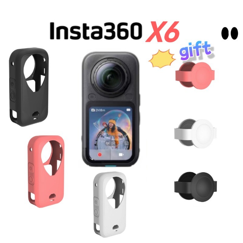 Em Estoque Capa Protetora De Silicone Para Insta360 X6 Com Tampa De Lente