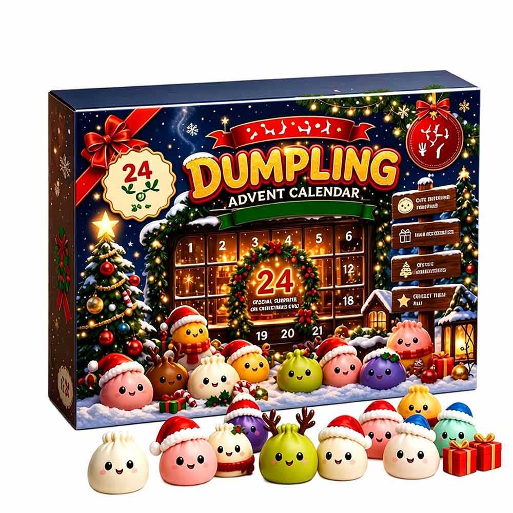 Dumpling Christmas Advent Calendar,24-Day Blind Box,Cute Dumpling Figurines,4 Box Styles,Xmas Surprise Gift