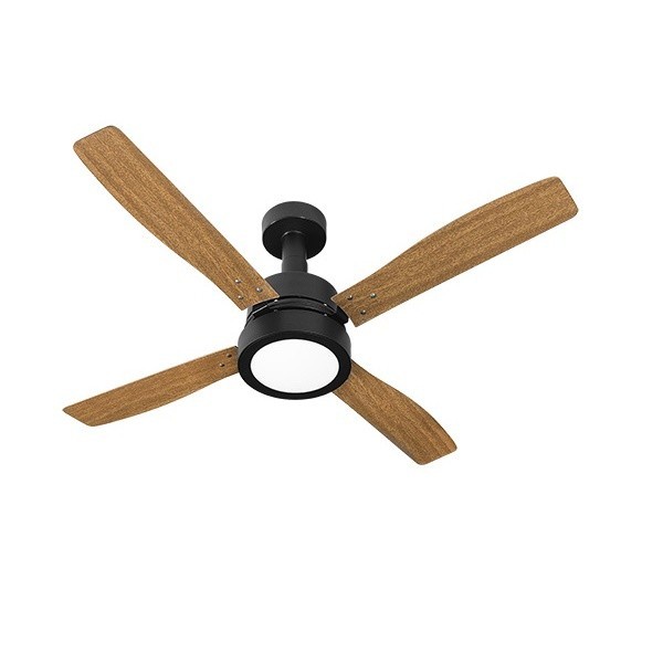 Ventilador De Teto Decorative Vintage Led PRETO 4 Pás cor MOGNO Led 18W 6000K 130W 127V C3V 25-4118 Ventidelta