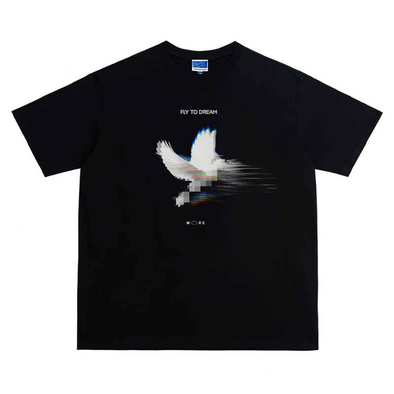 YoungGuns Light Shadow Peace Pigeon-270g Textura Pesada Atmosfera Manga Curta American High Street Impresso Camiseta A53