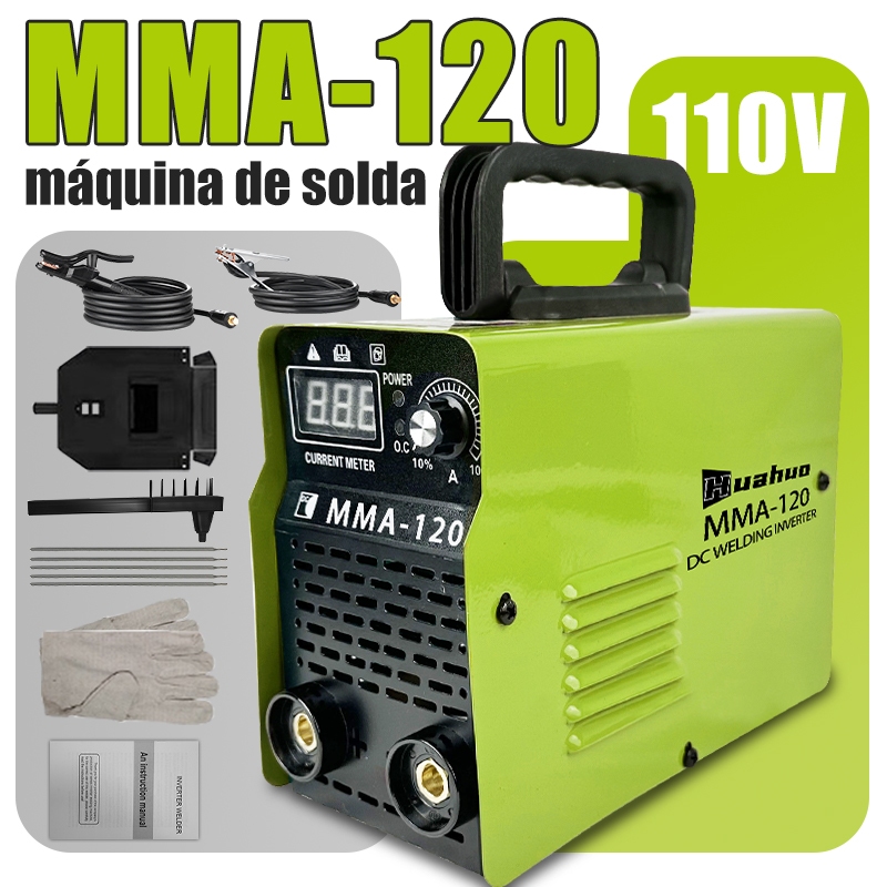 Máquina De Solda Inversora MMA-120 IGBT 220V/110V Tecnologia Display Digital Automático Portátil
