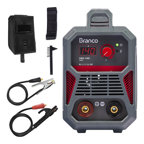 Inversora de solda BMS 140i Branco 140A com Hot Start e Anti Stick Bivolt e Display Digital