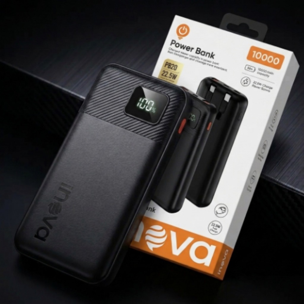 Power Bank 10000 mah Turbo 22.5w Carregador Portátil Display Digital Usb C Universal Para Ios e Androids