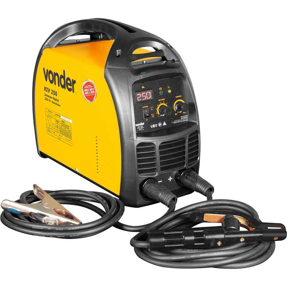 Inversor de Solda 250A Vonder RIV 250 TIG Eletrodo 220V Display Digital Profissional