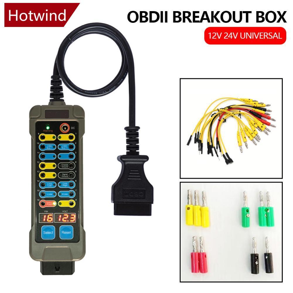 HOTWIND Carro OBDII Auto Break out Caixa Obd Breakout Box Detector De Protocolo Com Pin Obd2 Interface Monitor Juntas Do