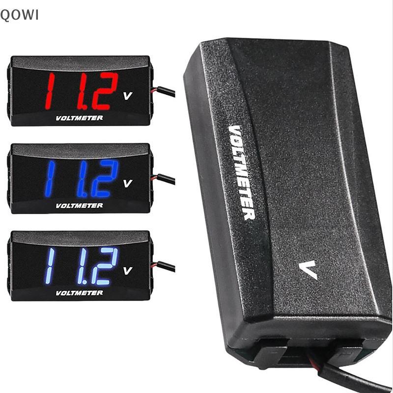 qo 1PC Medidor De Áudio Do Carro Display LED 12V Tensão À Prova Dwaterproof Água DC 12-60V Voltímetro Digital br