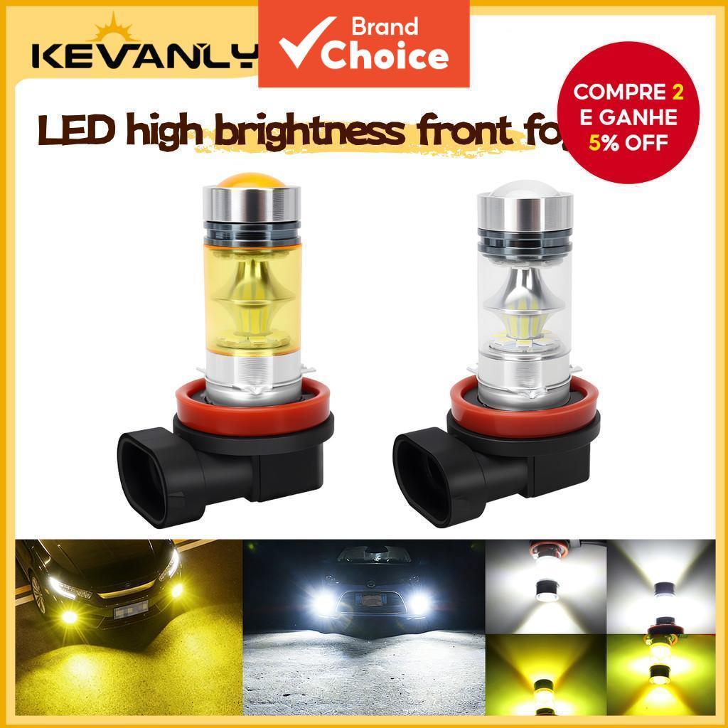 KEVANLY 1Pc Super Brilhante H11 H8 Lâmpada De Nevoeiro Para Carro 12V LED Amarelo 4300K 6000K